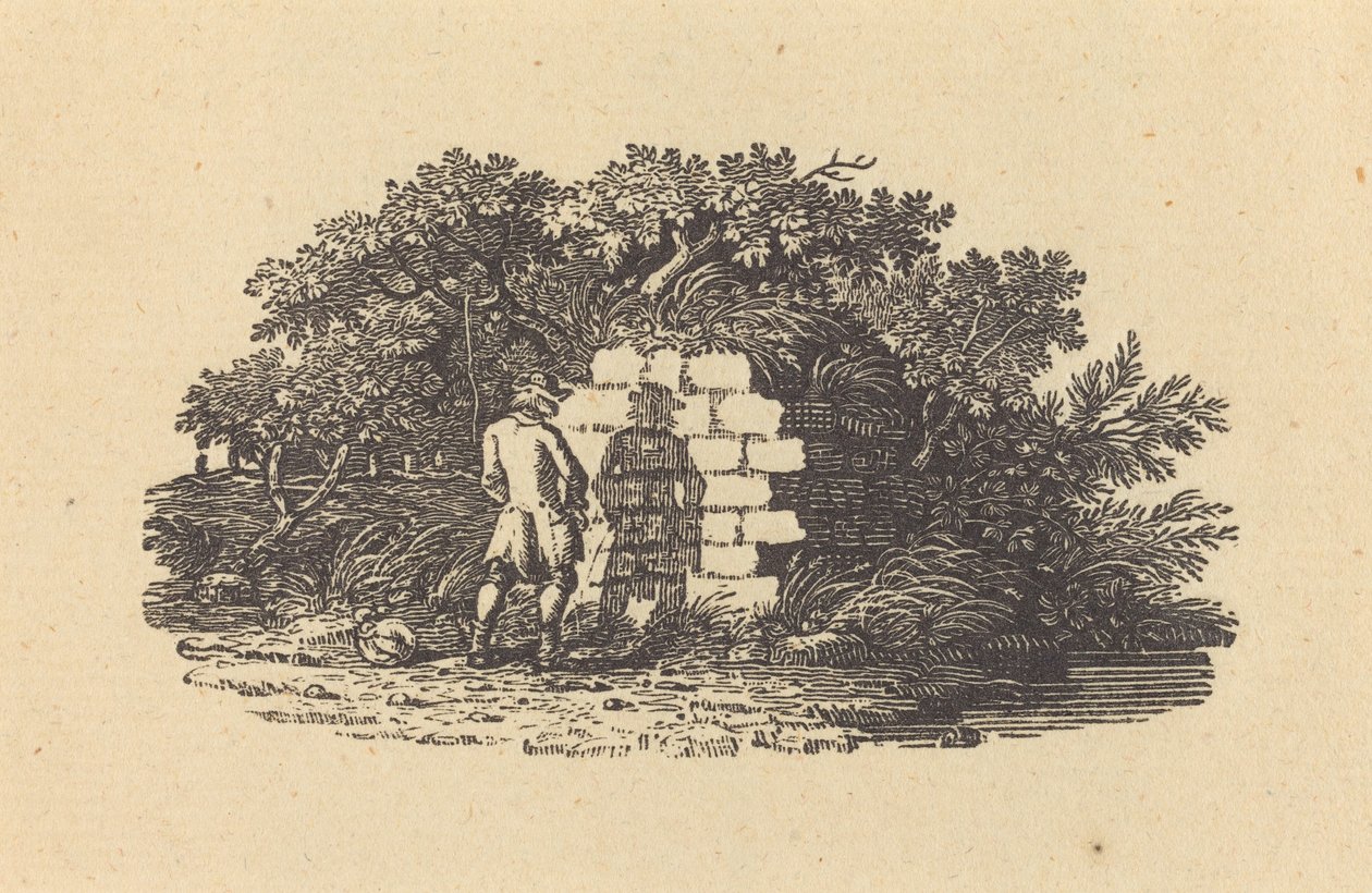 Hombre orinando de Thomas Bewick