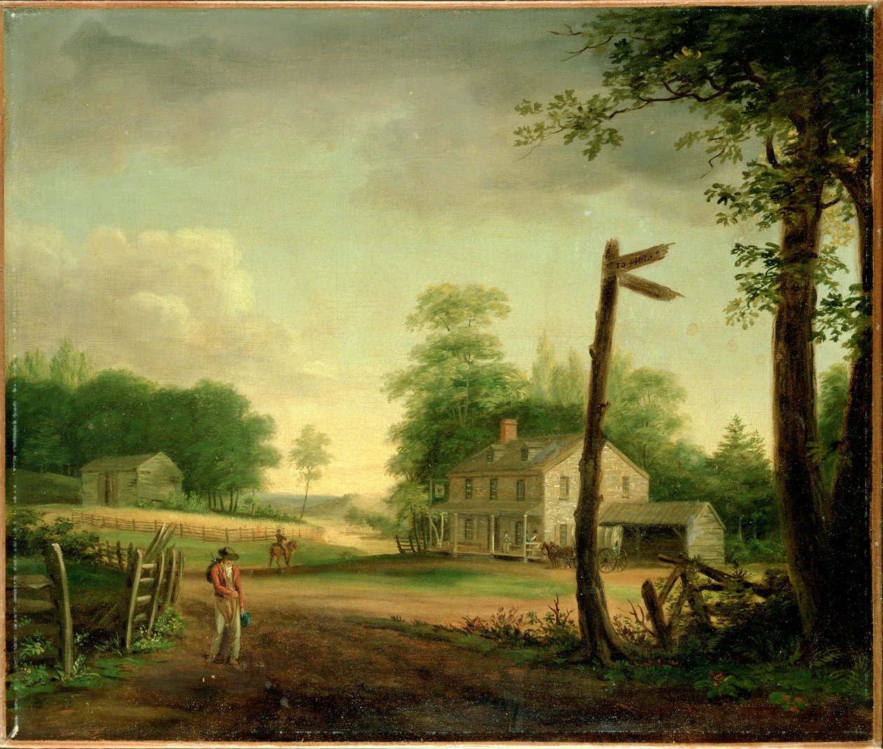 Posada en el camino a Filadelfia de Thomas Birch