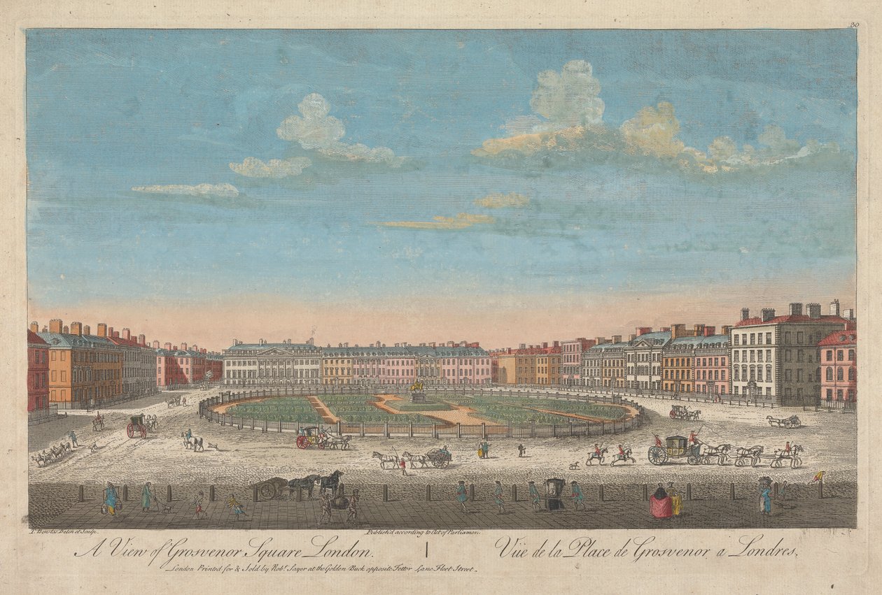 Vista de Grosvenor Square, Londres de Thomas Bowles