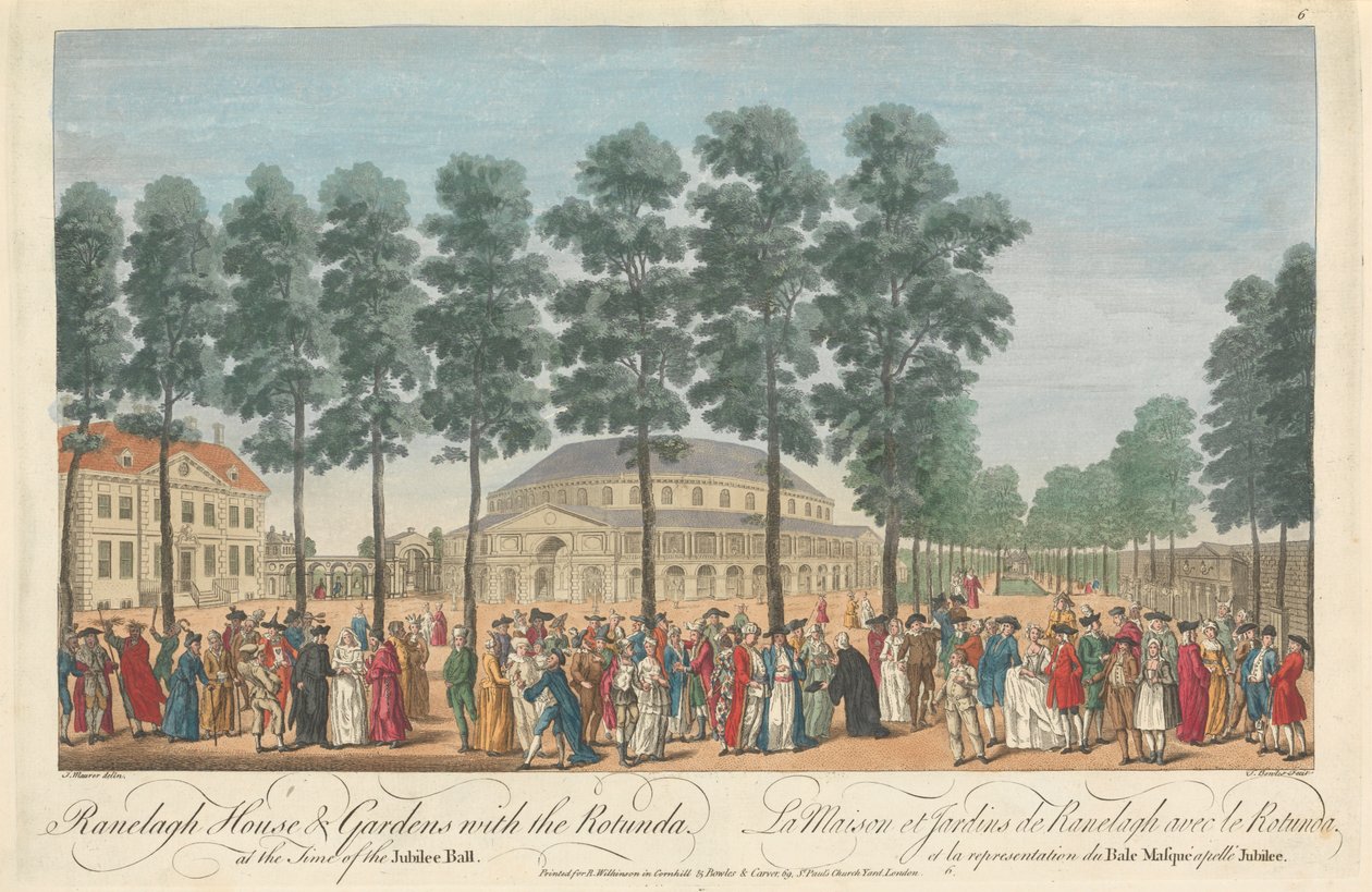 Ranelagh House & Gardens con la Rotonda en el momento del Baile del Jubileo de Thomas Bowles