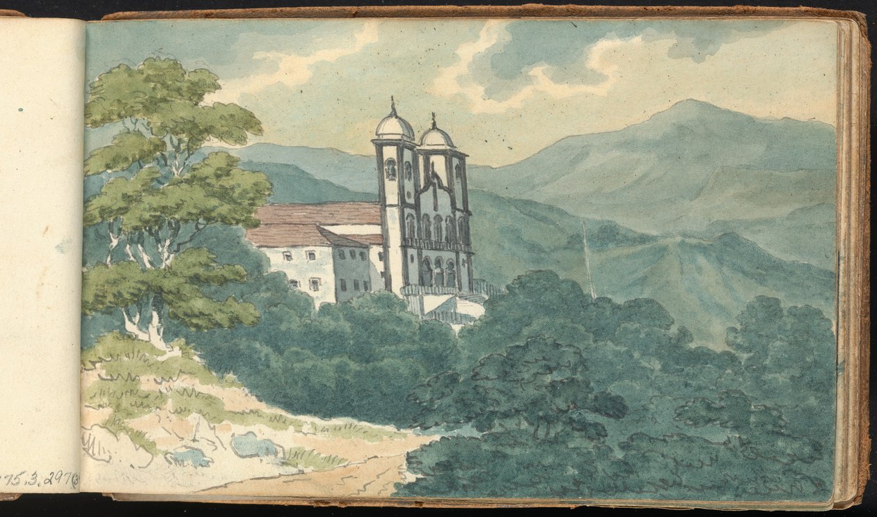 Álbum de estudios de paisajes y figuras: Villa en las montañas de Thomas Bradshaw