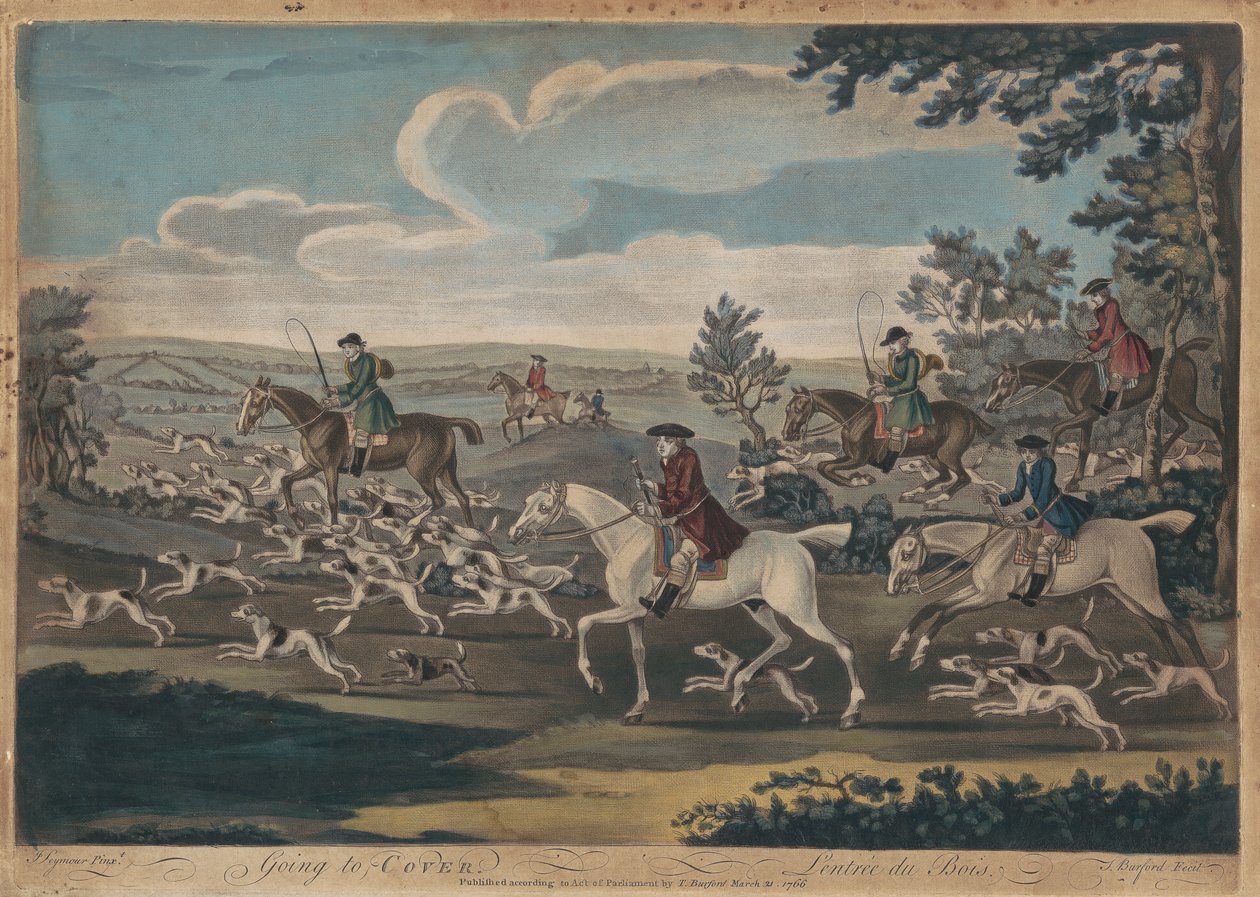 Caza [juego de cuatro]: 1.Going to Cover (los títulos también están inscritos en francés) de Thomas Burford