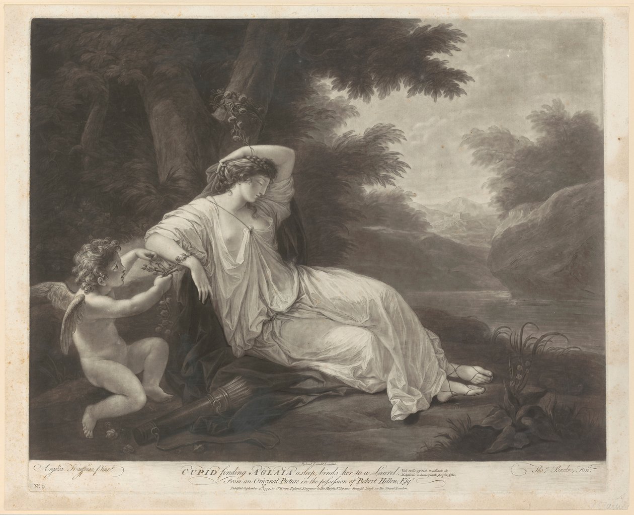 Cupido encuentra dormida a Aglaia de Thomas Burke