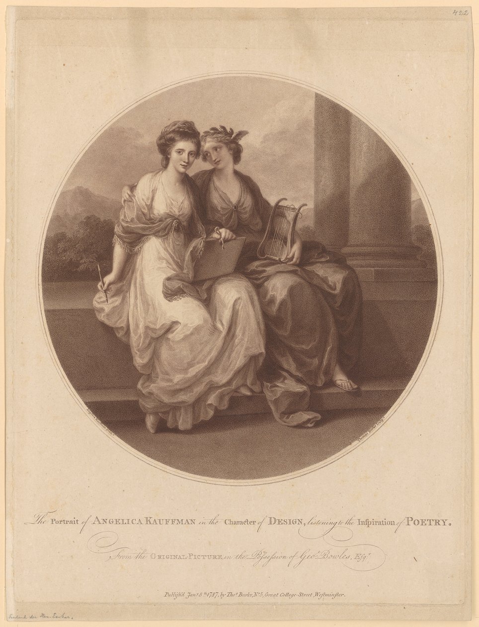 Autorretrato como dibujo, inspirado por la Musa de la poesía de Thomas Burke