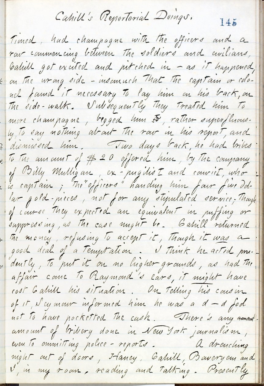 Diarios de Thomas Butler Gunn - Volumen 16, página 166, 10 de mayo de 1861 de Thomas Butler Gunn