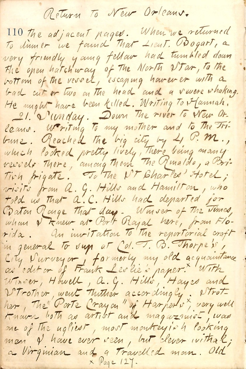 Diarios de Thomas Butler Gunn - Volumen 21, página 120, 20 de diciembre de 1862 de Thomas Butler Gunn