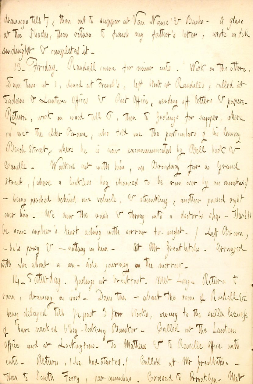 Diarios de Thomas Butler Gunn - Volumen 5, página 16, 12-14 de agosto de 1852 de Thomas Butler Gunn