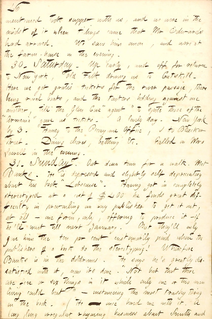 Diarios de Thomas Butler Gunn - Volumen 8, página 53, 29-31 de agosto de 1856 de Thomas Butler Gunn