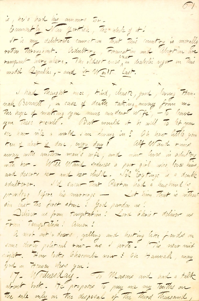 Diarios de Thomas Butler Gunn - Volumen 8, página 68, 16-17 de septiembre de 1856 de Thomas Butler Gunn