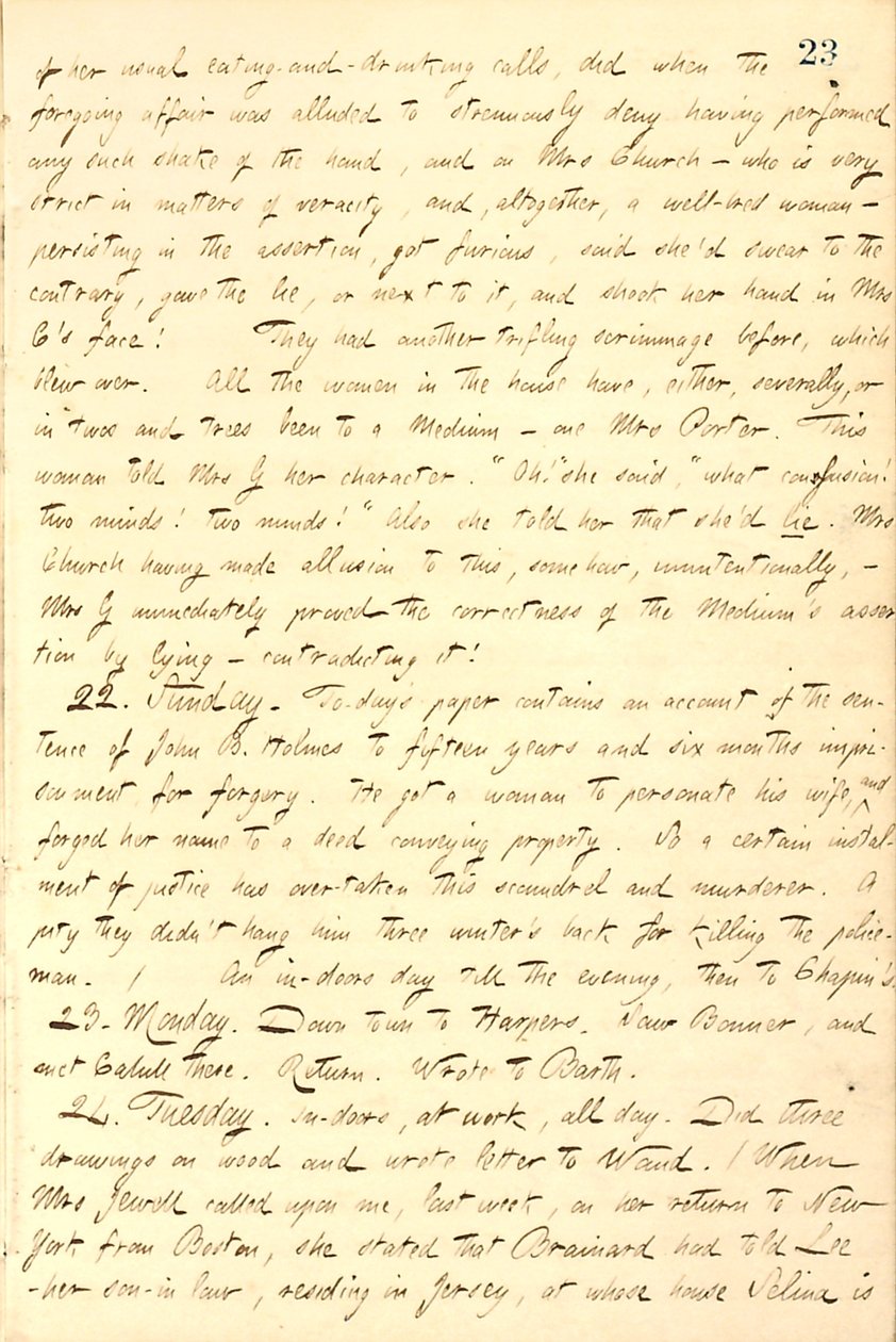 Diarios de Thomas Butler Gunn - Volumen 9, página 32, 21-24 de noviembre de 1857 de Thomas Butler Gunn