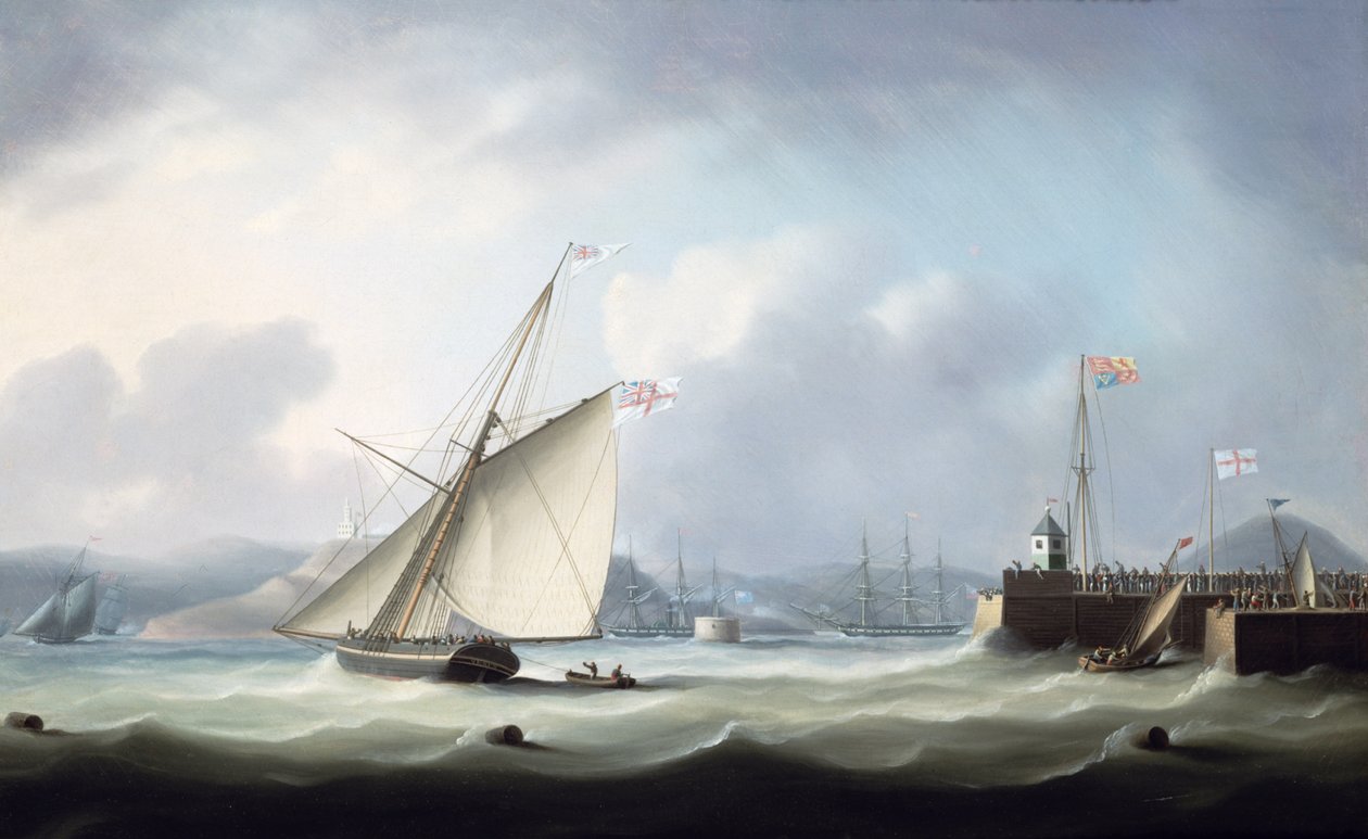 La llegada de Jorge IV al puerto de Leith, 1822 de Thomas Buttersworth