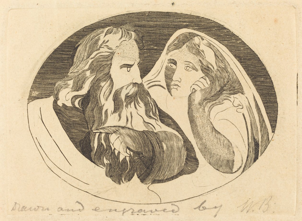 Lear y Cordelia de Thomas Butts, Jr. after William Blake