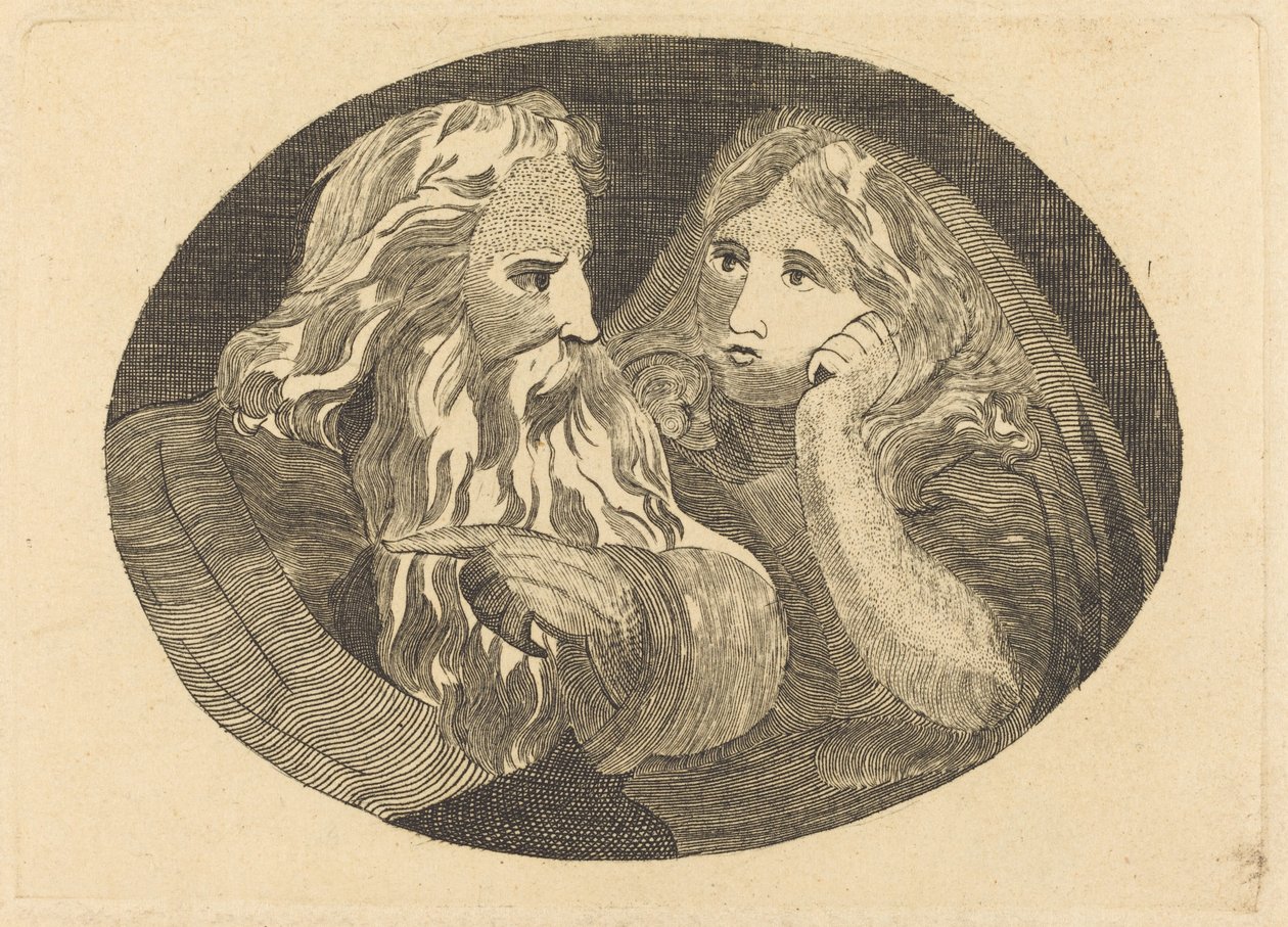 Lear y Cordelia de Thomas Butts, Jr. after William Blake