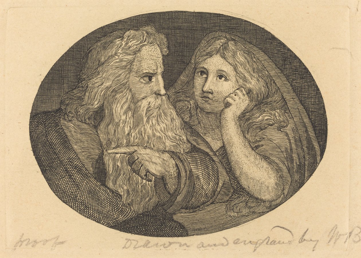 Lear y Cordelia de Thomas Butts, Jr. after William Blake