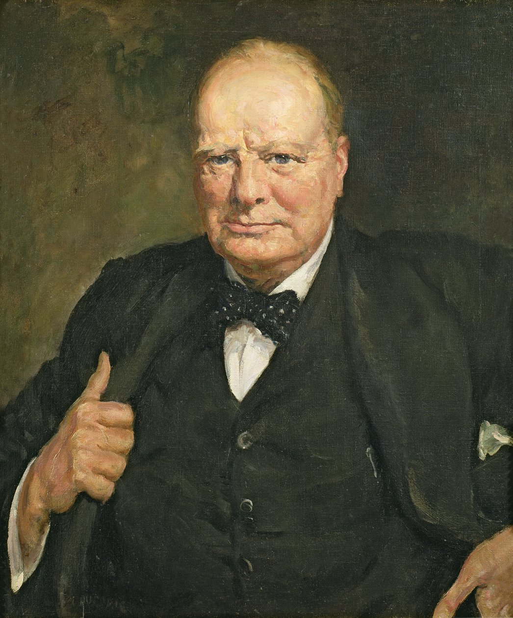 Retrato de Sir Winston Churchill (1874-1965) (óleo sobre lienzo) de Thomas Cantrell Dugdale