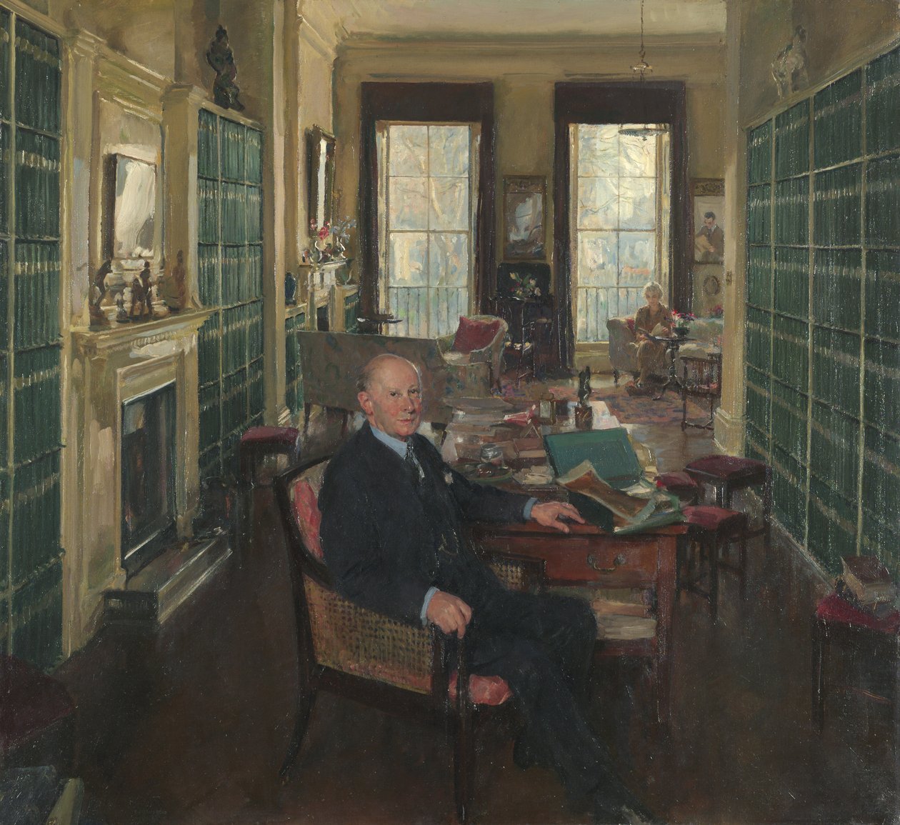 Sir Robert Witt en su biblioteca de Portman Square 32 de Thomas Cantrell Dugdale