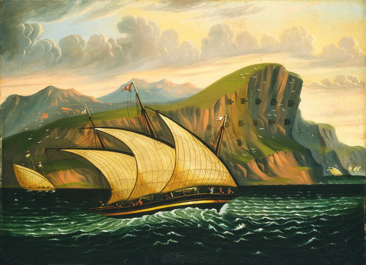 Felucca frente a Gibraltar de Thomas Chambers