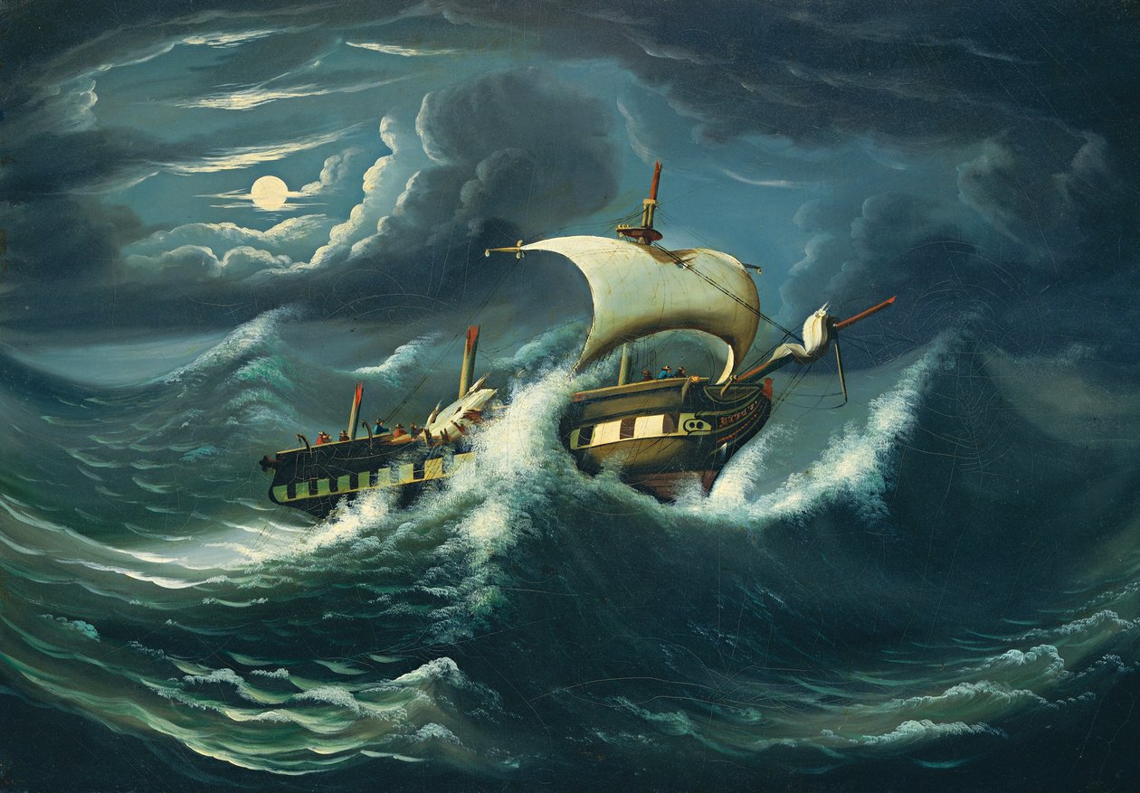 Fragata Storm-Tossed de Thomas Chambers