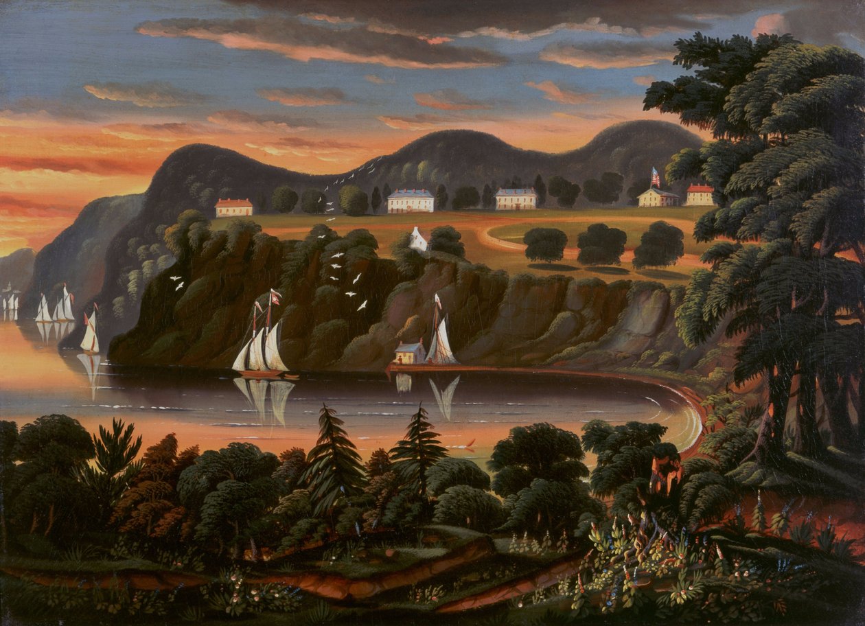 Vista del río Hudson en West Point de Thomas Chambers