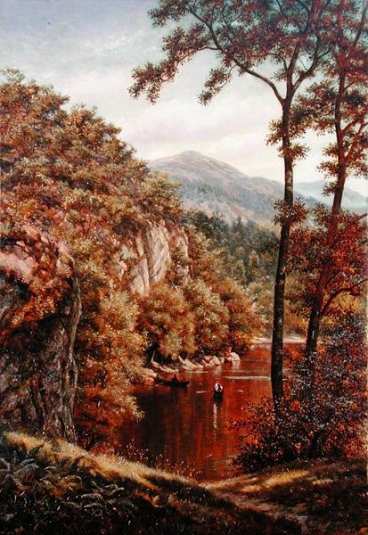 Día de verano en un lago de montaña de Thomas Charles Farrer