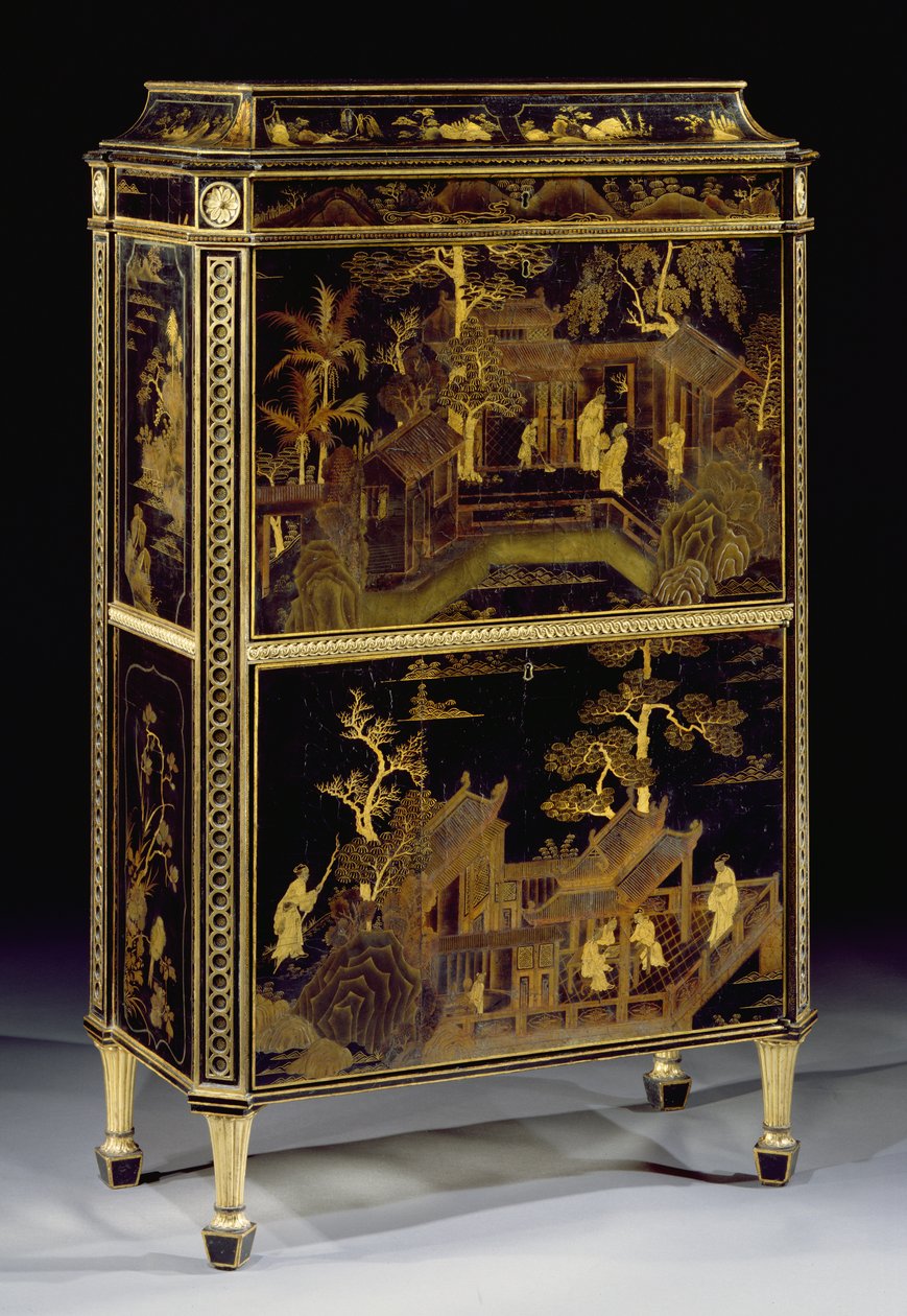 Secretaire lacado de dama, hecho para Harewood House de Thomas Chippendale