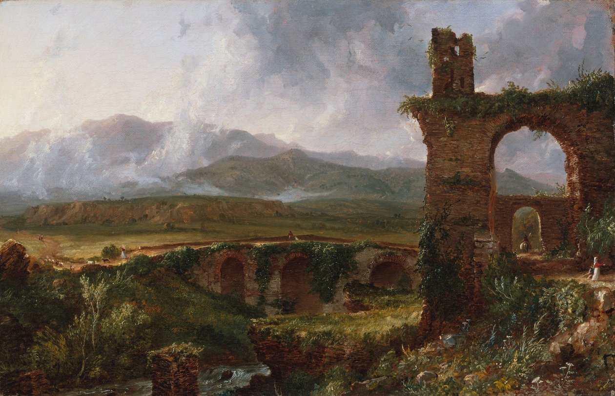 Una vista cerca de Tívoli (Mañana) de Thomas Cole