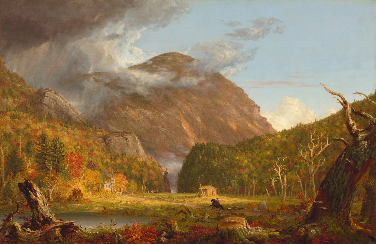 Vista del Paso de Montaña Llamado la Grieta de las Montañas Blancas, Crawford Notch, 1839 de Thomas Cole