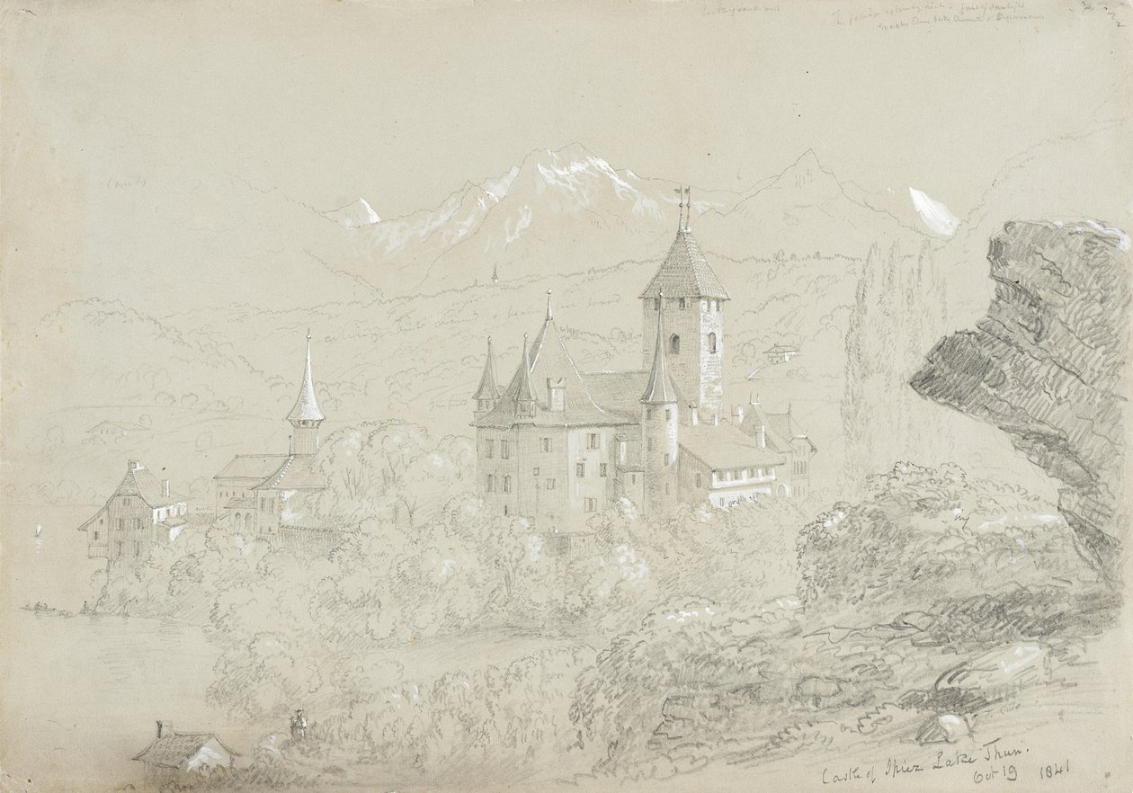 Castillo de Spiez, lago de Thun de Thomas Cole