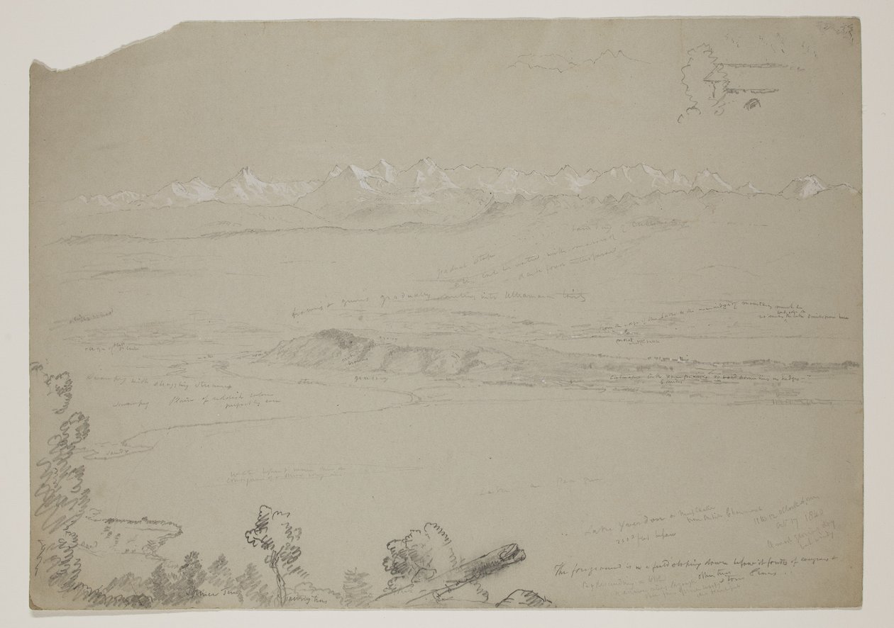 Lago Yverdon o Neuchatel desde la colina Chaumont, Suiza, 1841 de Thomas Cole