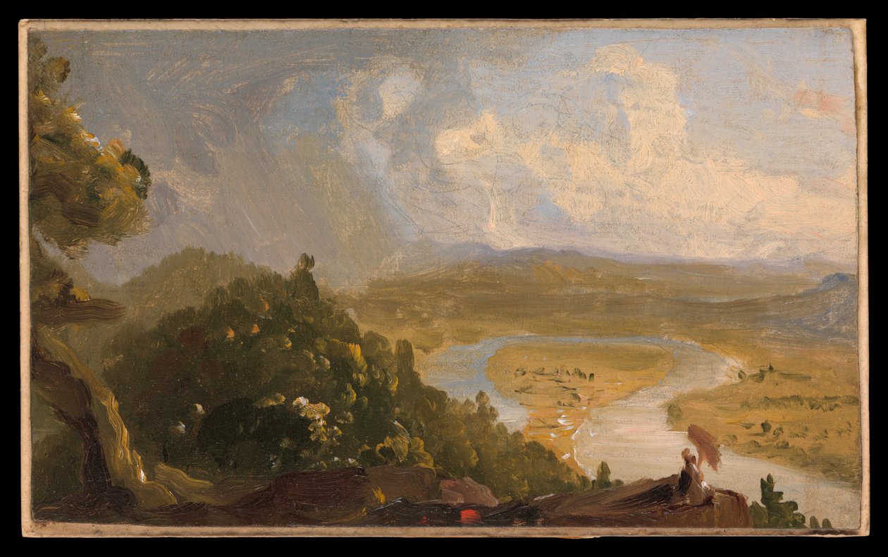 Boceto para Vista desde el monte Holyoke, Northampton, Massachusetts, después de una tormenta (El meandro) de Thomas Cole