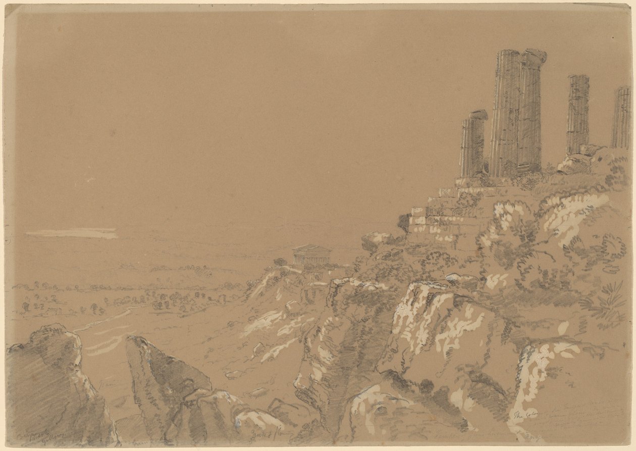 Templos de Juno, Lucina y Concordia - Agrigento, Sicilia de Thomas Cole