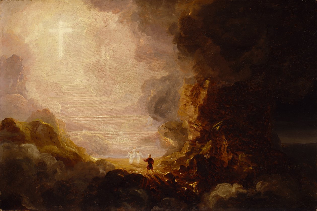 El peregrino de la cruz al final de su viaje, c. 1846-48 de Thomas Cole