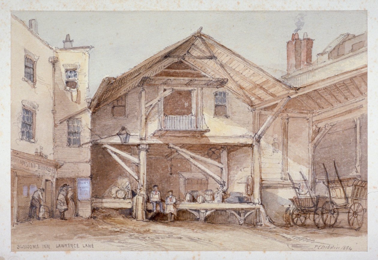 Blossoms Inn, Lawrence Lane, Ciudad de Londres, 1854 de Thomas Colman Dibdin