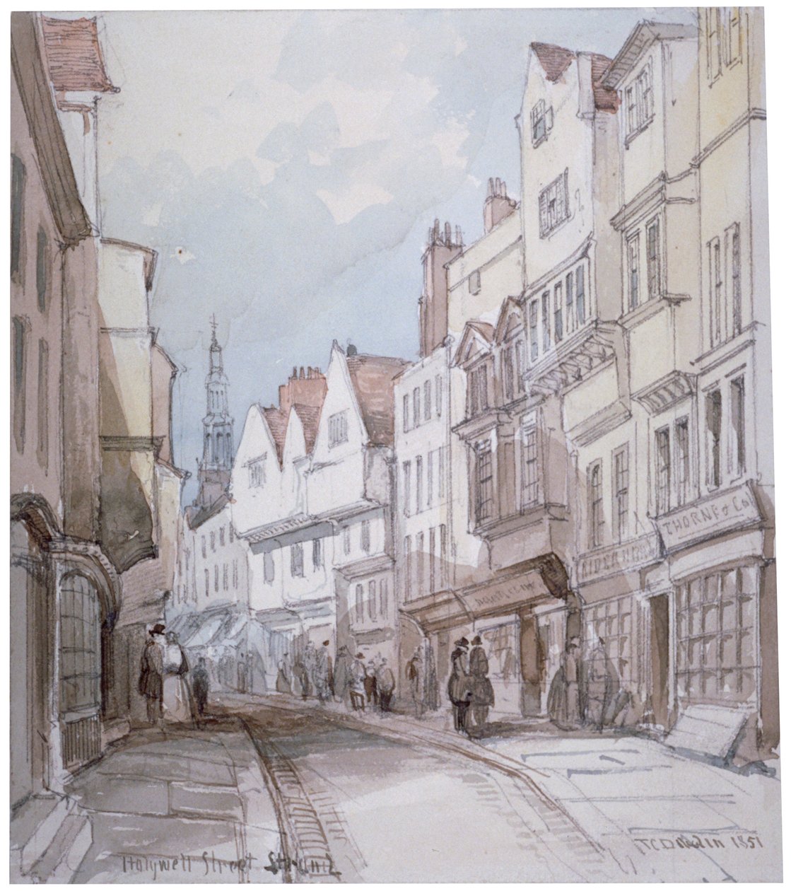 Vista de la Calle Holywell, Westminster, Londres, 1851 de Thomas Colman Dibdin