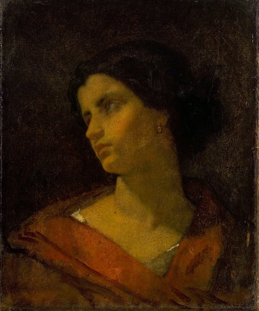 Cabeza de mujer, estudio de Thomas Couture