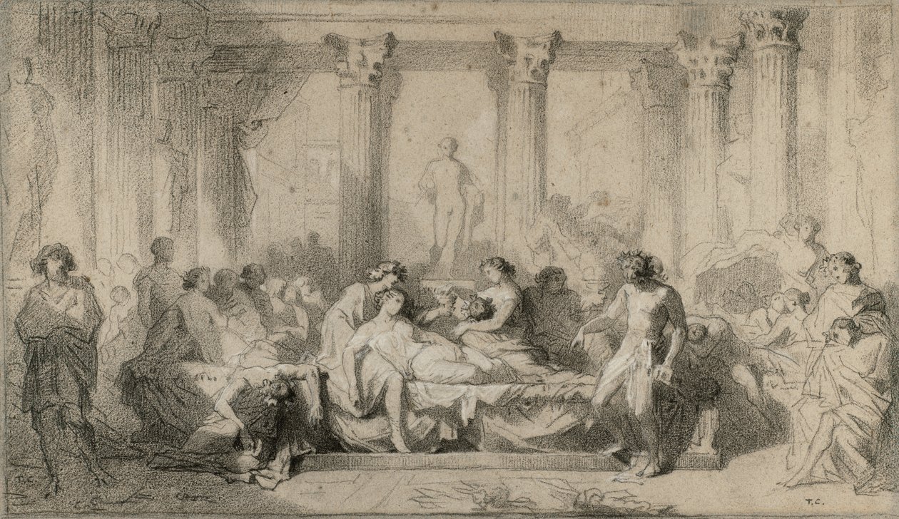 Estudio para "La decadencia de los romanos" de Thomas Couture
