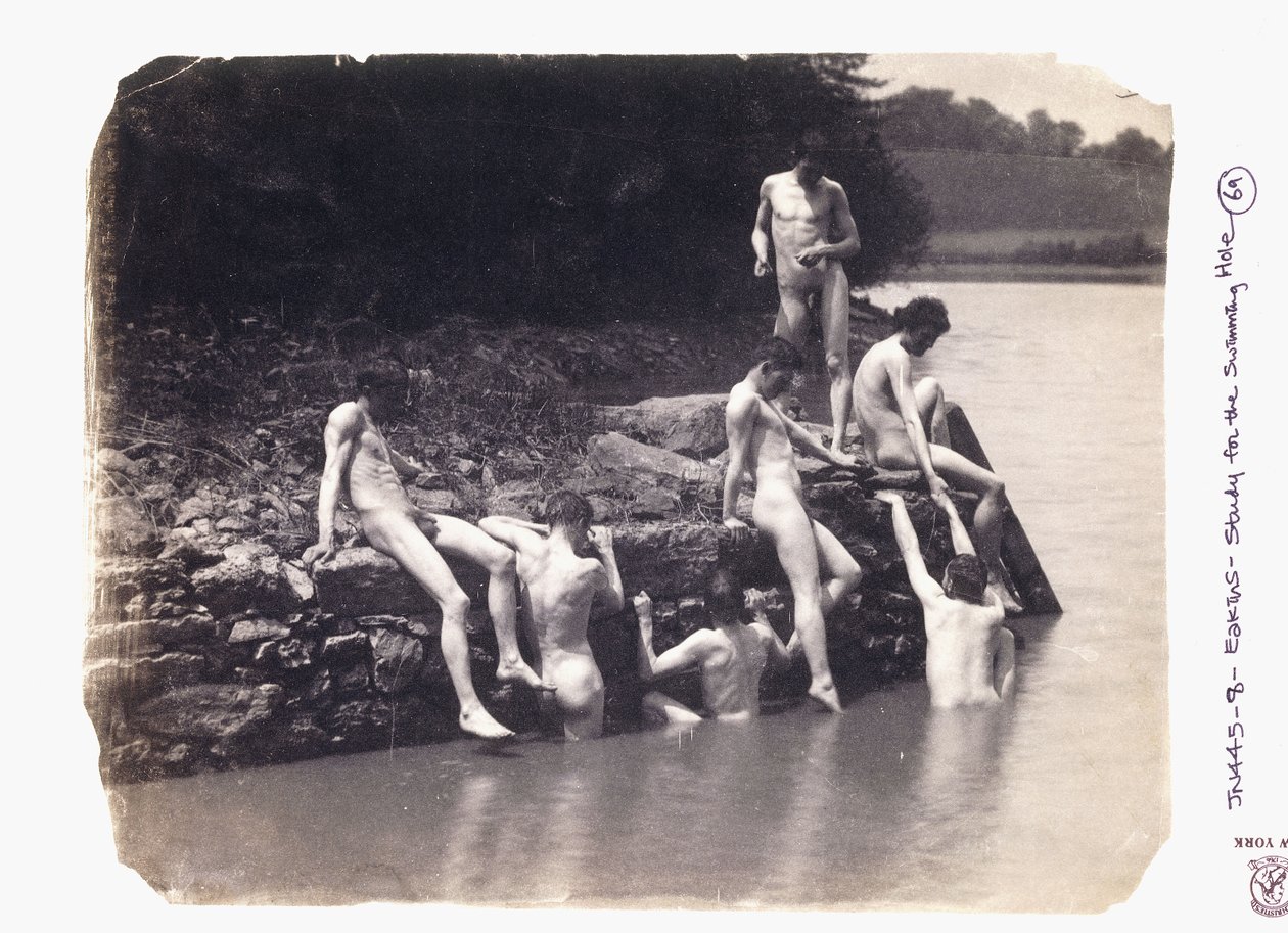 Estudio para la pintura "El hoyo de natación", c. 1883 de Thomas Cowperthwait Eakins
