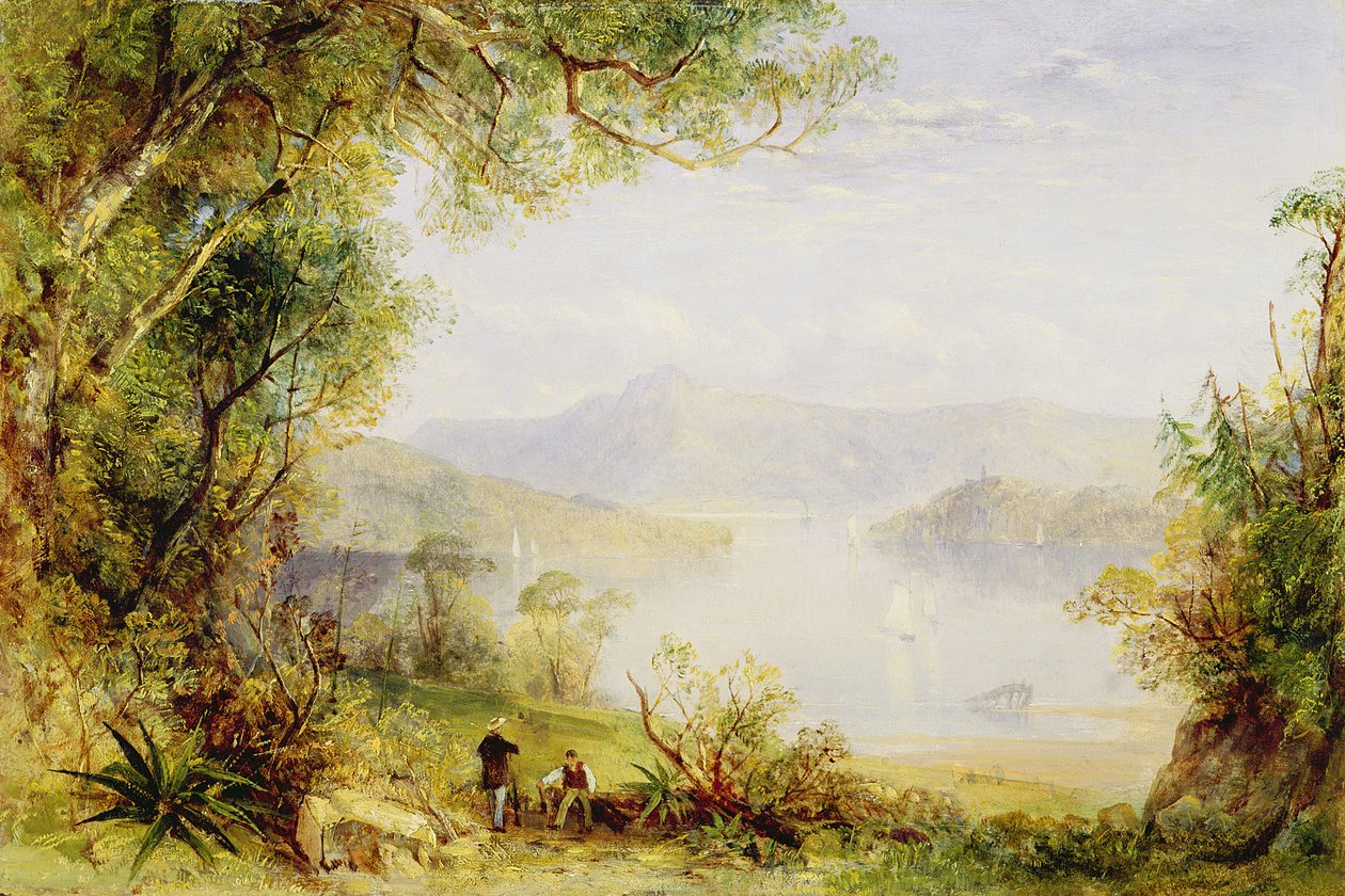 Vista del río Hudson, c.1840-45 de Thomas Creswick