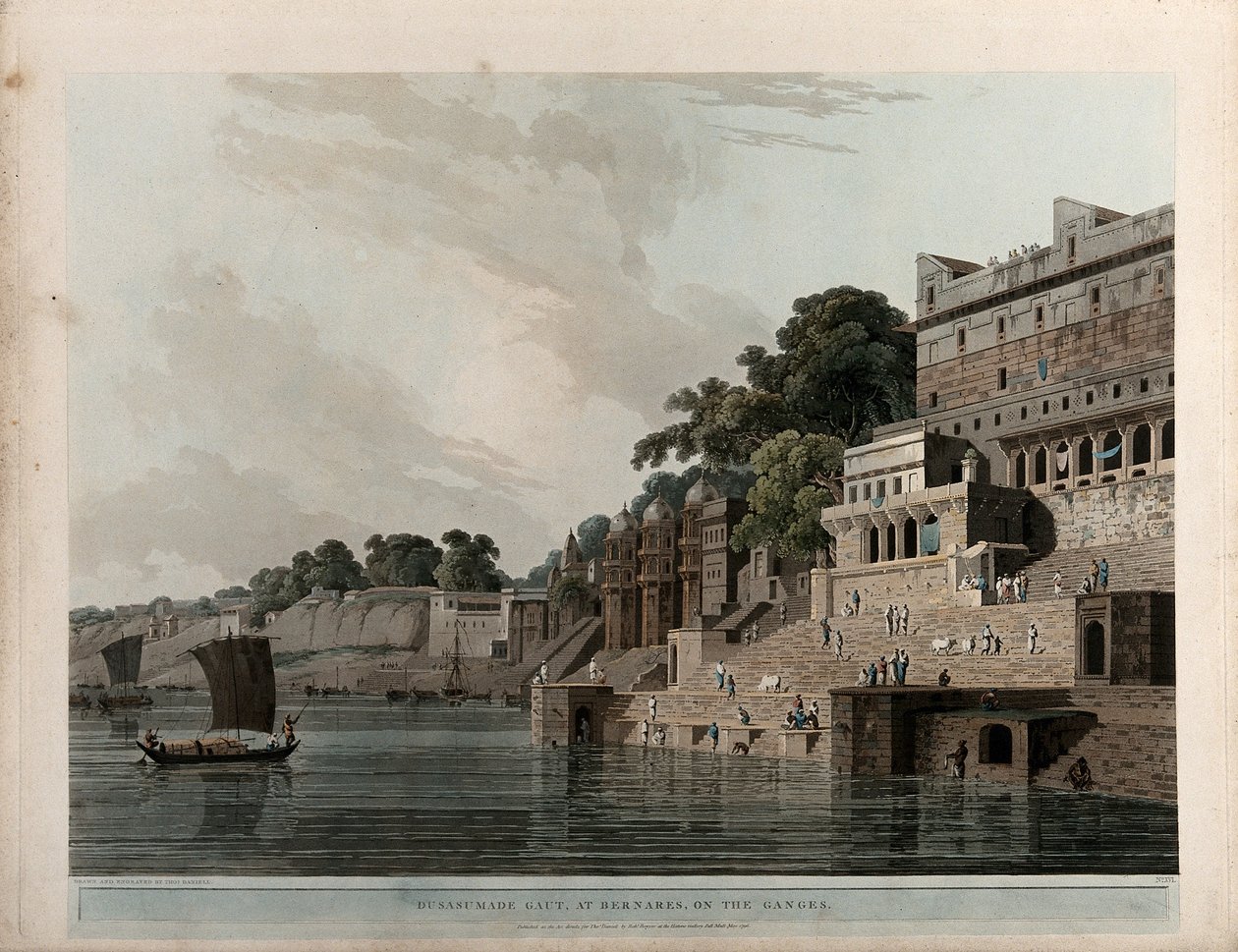 Dusasumade Gaut, en Benarés de Thomas Daniell