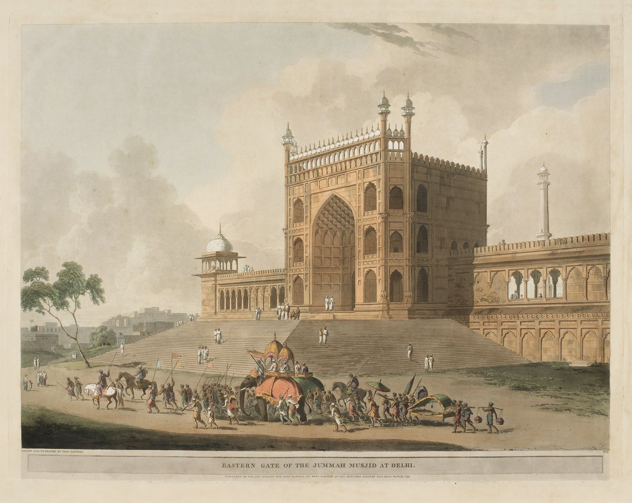 Puerta oriental del Musyid Jummah de Delhi de Thomas Daniell