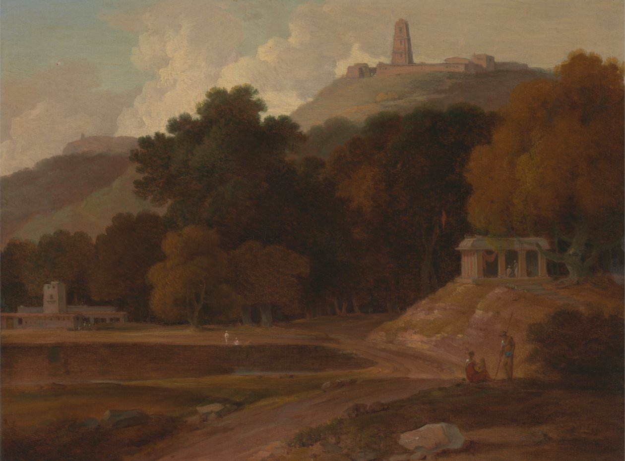 Paisaje montañoso en la India de Thomas Daniell