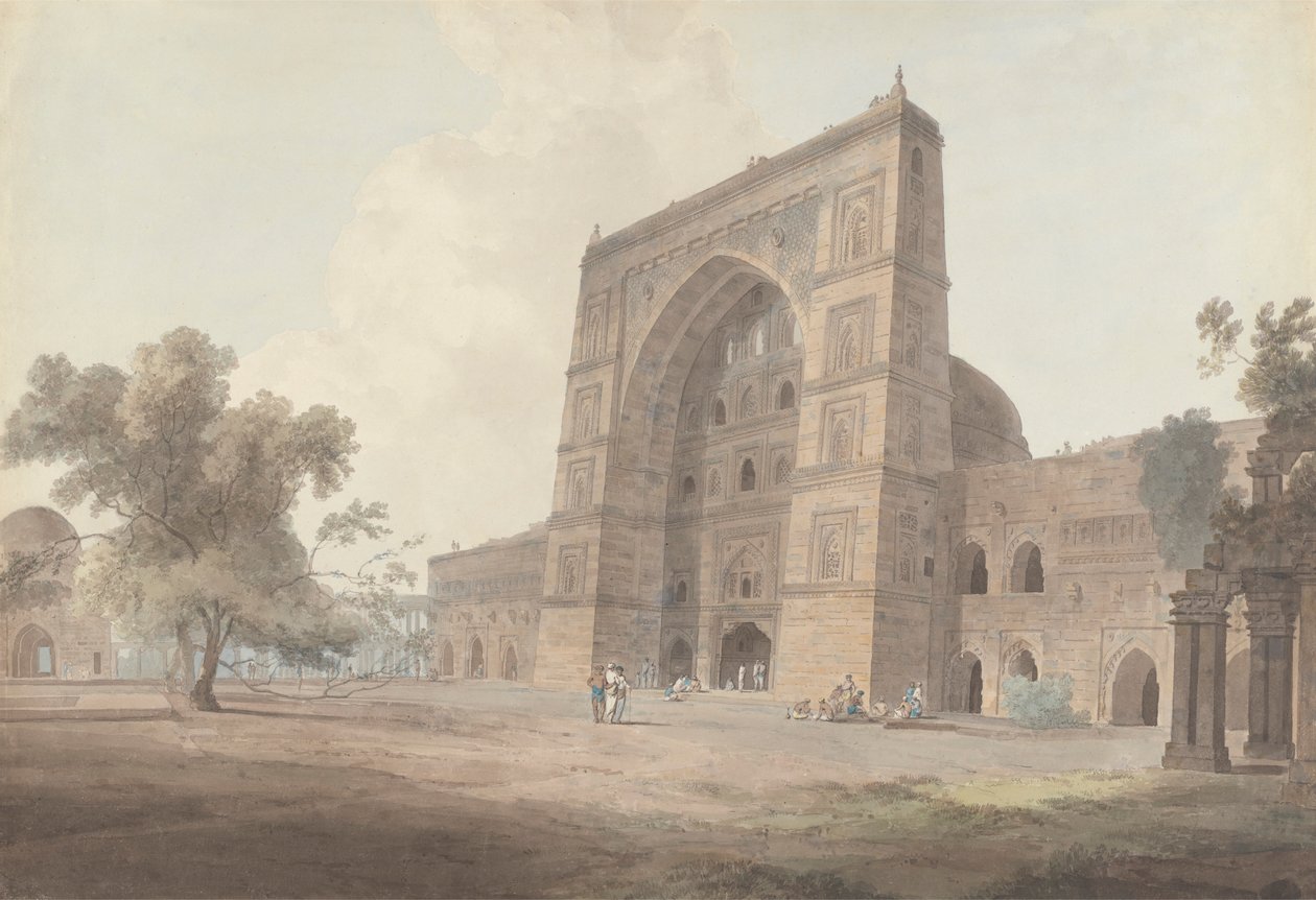 Entrada principal de la Mezquita Jami, Jaunpur de Thomas Daniell