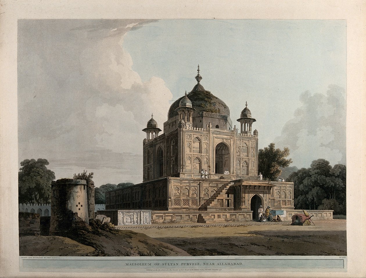 Musoleo del sultán Purveiz, cerca de Allahabad de Thomas Daniell