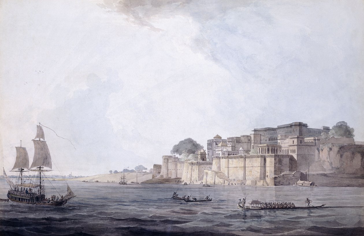 Ramnagar, cerca de Benarés [Varanasi], Uttar Pradesh, c. 1788-9 de Thomas Daniell