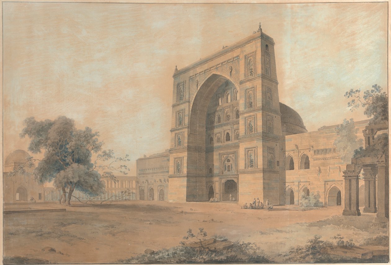 La mezquita de Juanpore construida por el sultán Hussain Sherki | Tomada en diciembre de 1789 de Thomas Daniell