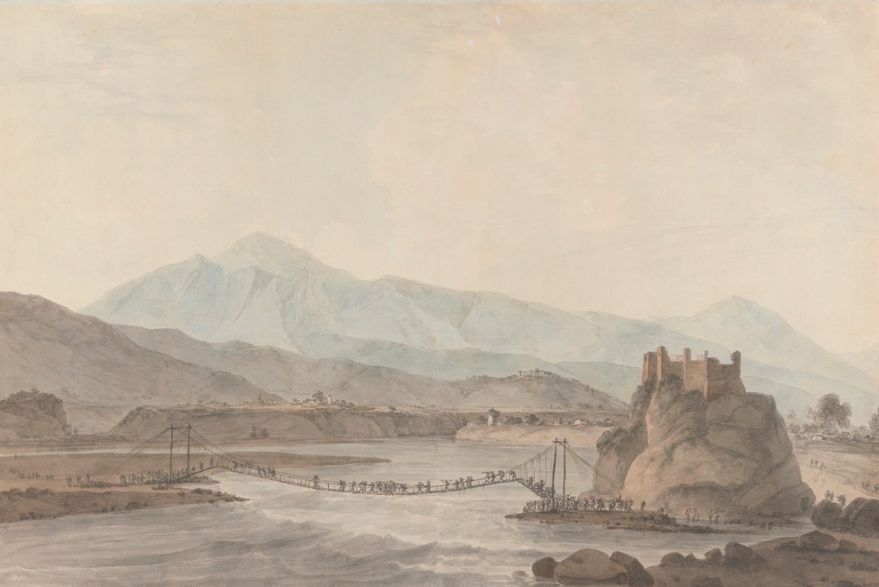 El puente de cuerda de Srinaga de Thomas Daniell