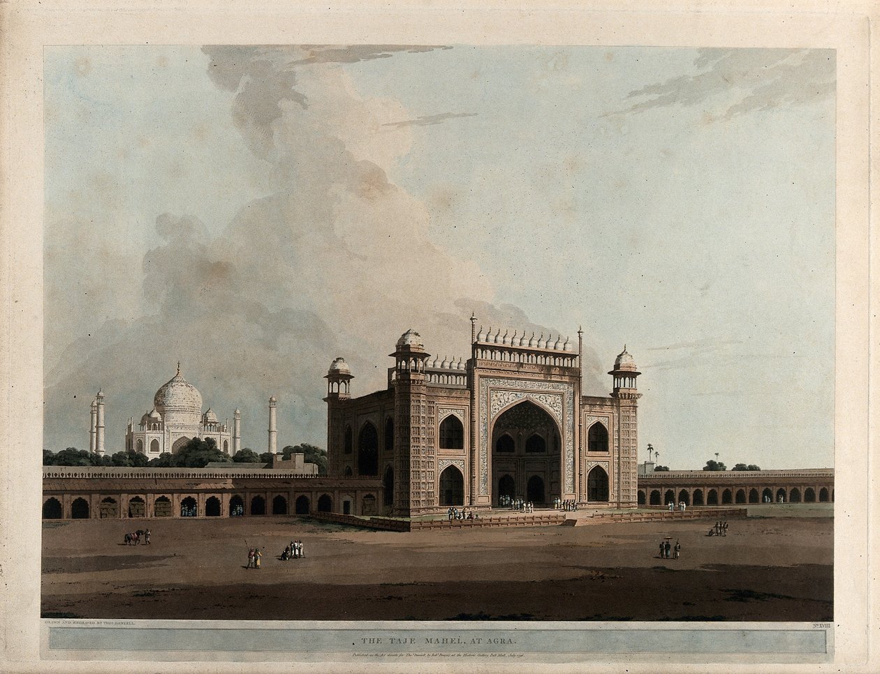 El Taje Mahal, en Agra de Thomas Daniell
