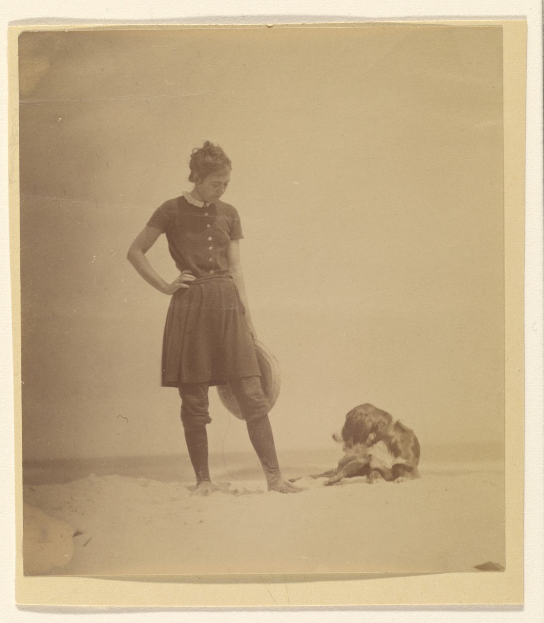 [Margaret Eakins y Harry en la playa, Manasquan, Nueva Jersey] de Thomas Eakins