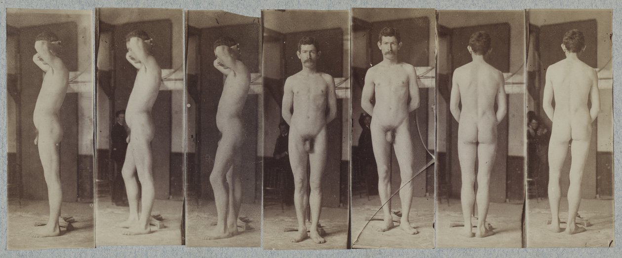 Fotografías de un modelo masculino desnudo de pie («Joseph Smith») de Thomas Eakins