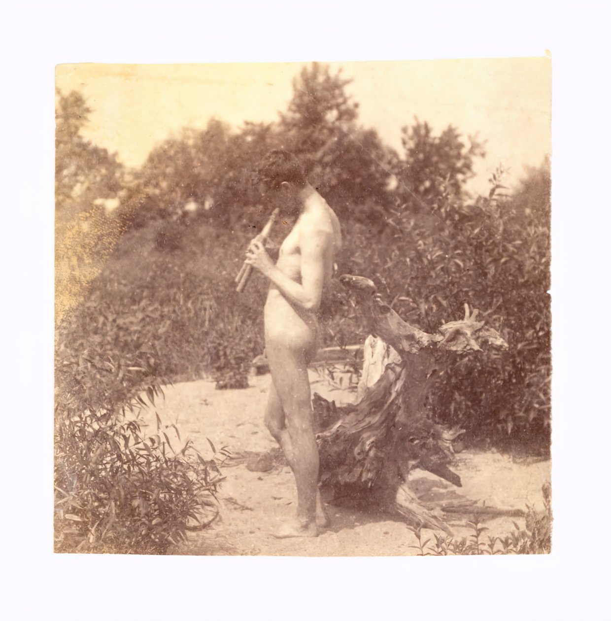 Estudio de Flautista de Pie para Arcadia de Thomas Eakins